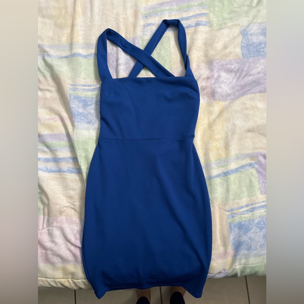 Blue mini dress